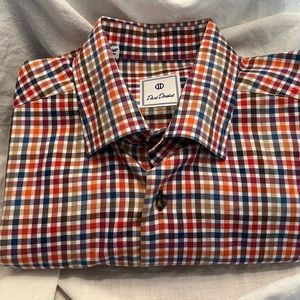 David Donahue Twill Plaid Shirt